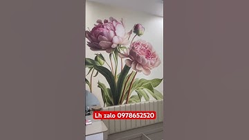 Hoàn thiện tranh dán tường 3D hình bông khổ lớn rất đẹp