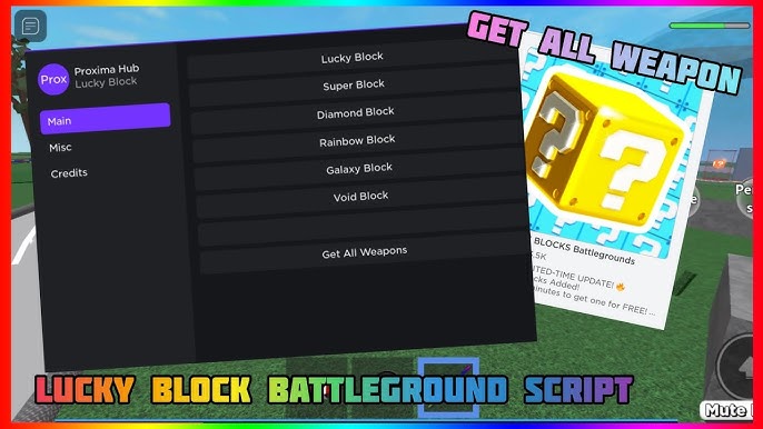 LUCKY BLOCKS Battlegrounds Script  SPAWN BLOCKS, REACH, PLAYER MISCS - The  #1 Source For Roblox Scripts