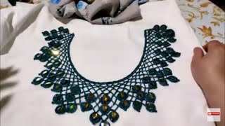 صدر كروشي للعيد أنيق(ريش الطاوس) خطوة بخطوة 2021 Crochet Collar 
