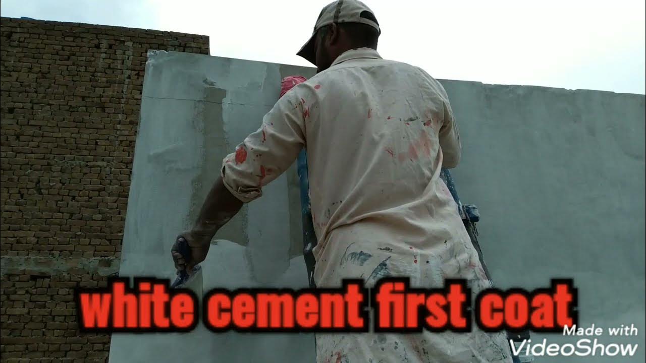 how to mix white cement and glue and apply at walls/white cement banane ka tareeqa /part 1 YouTube