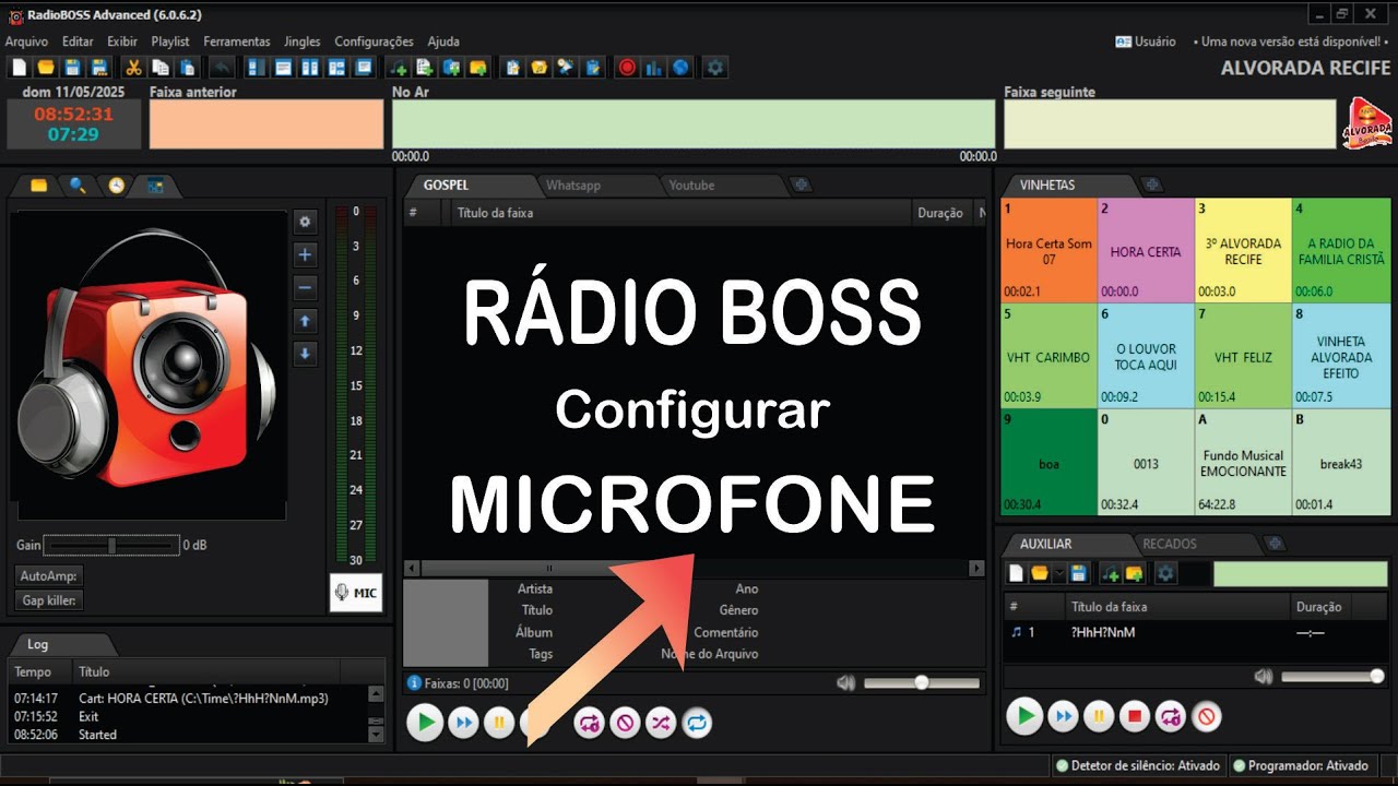 RADIO BOSS -  configurar MICROFONE