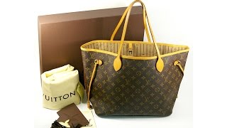 Authentic Louis Vuitton Neverfull MM Monogram M40156 Packing Video LA010 