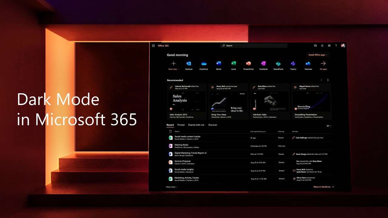 Dark Mode in Microsoft 365 - YouTube