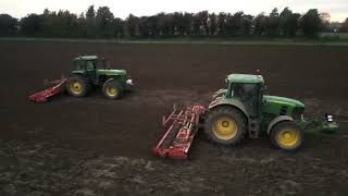 John Deere 7530 &amp; 4955 Power Harrowing.