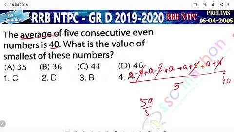 The average of 5 consecutive even numbers is 40 what is the value of smallest of these numbers