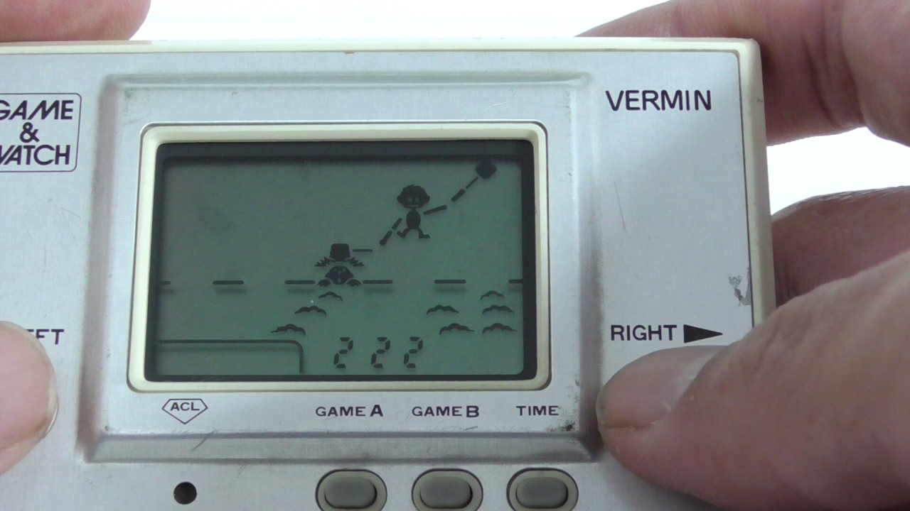 17407 Nintendo Game & Watch Silver Series Vermin MT03 1980 YouTube