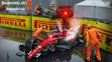 Formula Car Aquaplaning Crashes #4 | BeamNG.drive