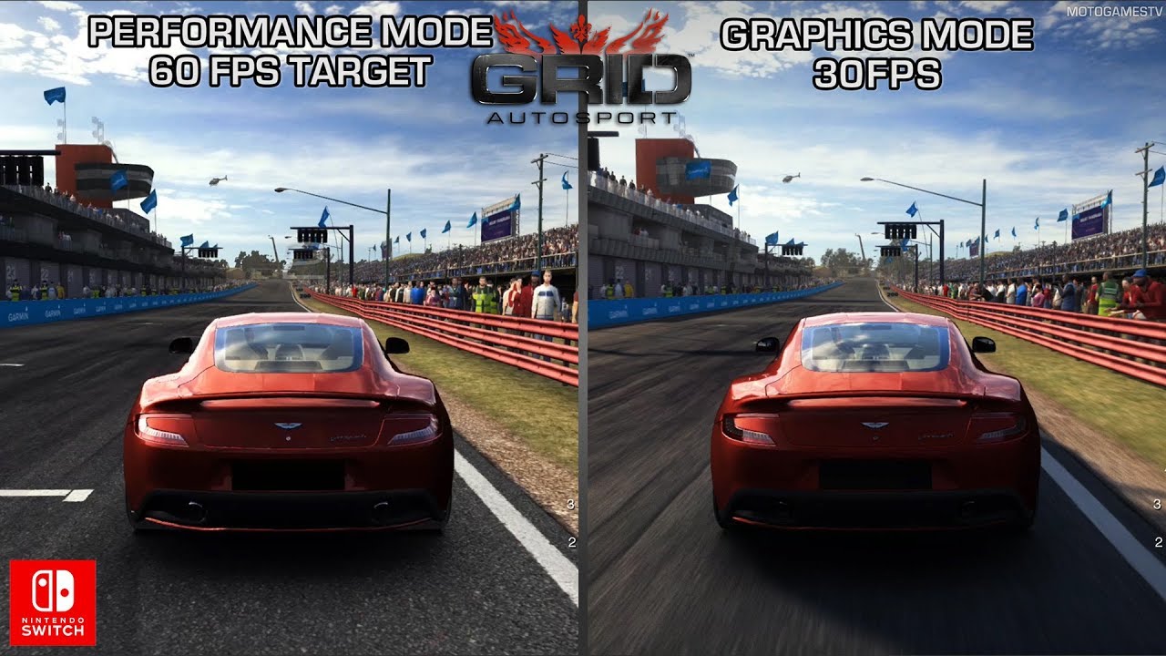 GRID on Nintendo Switch - Performance Mode Graphics Mode - Comparison - YouTube