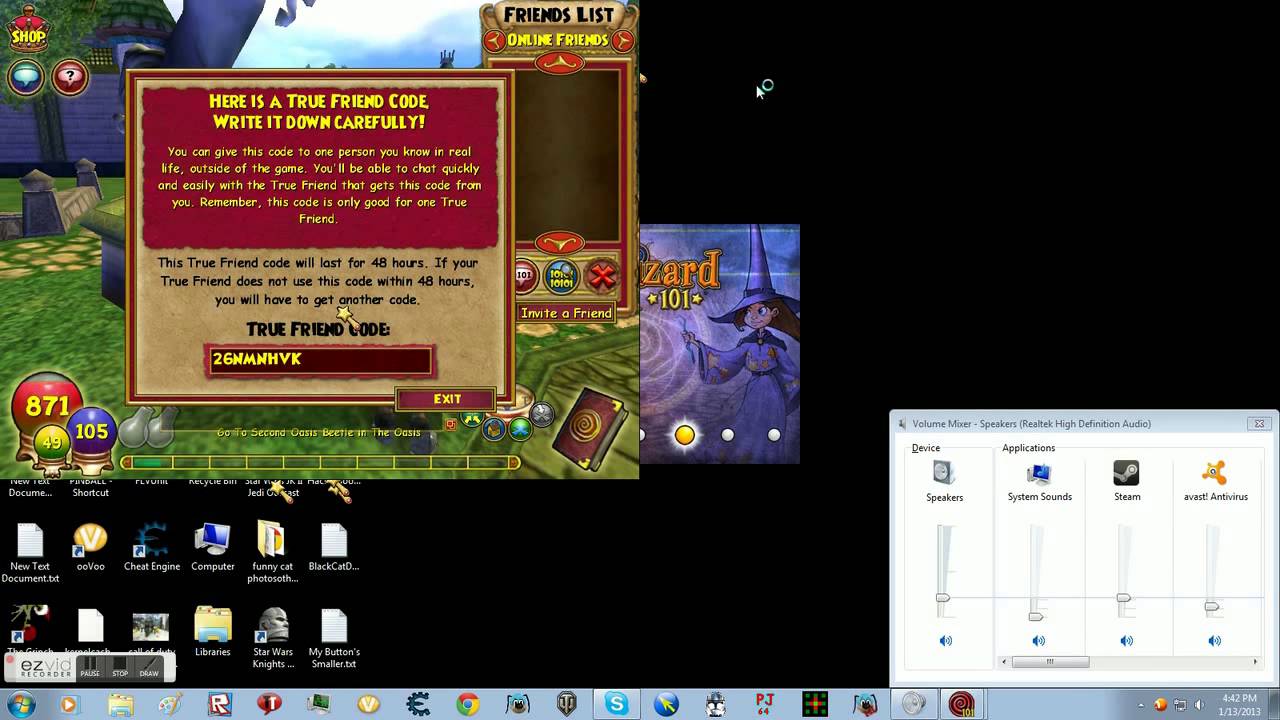wizard 101 true friend code 2013 YouTube