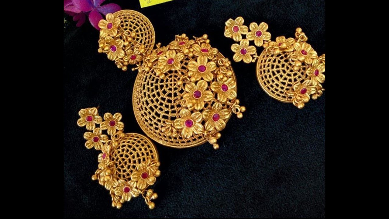 Light Weight 22k Gold Pendant Set Design YouTube