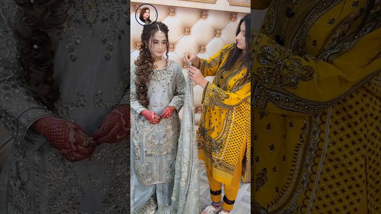 how to wear bridal dupatta on head #lashesbeautyparlour #shorts #dupattasetting