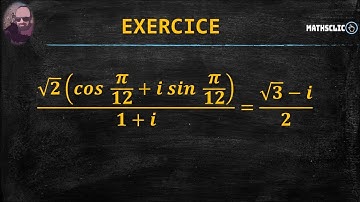 MATHSCLIC : COMPLEX NUMBERS - EXERCICE -
