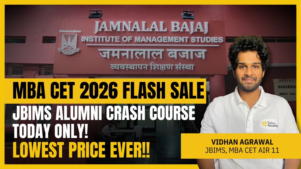 MBA CET 2026 FLASH SALE TONIGHT | Exclusive Crash Course Offer from JBIMS Alumni