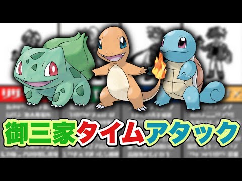 ポケモン初代で検証！御三家１匹のみで殿堂入りを目指したら誰が最速？前編【ゆっくり解説】