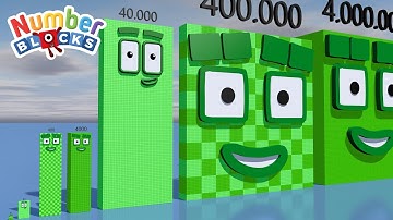 Numberblocks Comparison 4 40 400 4000 40.000 to 4.000 000 Standing Tall Number Patterns