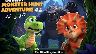 Hunting the GIGA-BEAST! 🦍🦖 (Bigger Than a Mountain?)  Dinosaur Song for Kids
