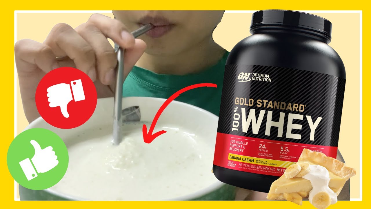 Trying Optimum Nutrition Banana Cream Whey Protein Review YouTube