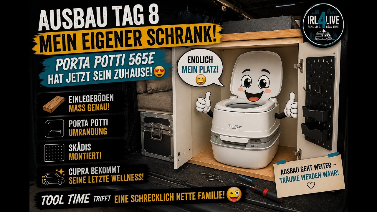 🚐 Ausbau Tag 8 – Porta Potti bekommt sein Zuhause! 🚽🔨