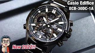สีดำสปอร์ต ดุดัน นาฬิกาโครโนกราฟอัจฉริยะ ใหม่ล่าสุดปี 2022 CASIO EDIFICE ECB-30DC-1