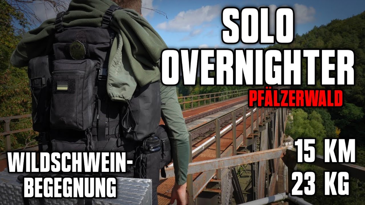 24 h Solo Overnighter - Pfälzerwald | Wildschweine | Eisenbahn Lost Place | Trekking | 15 km + 23 kg