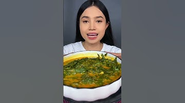 Menu hari ini sayur gulai daun singkong dan sambel tempe ikan teri🤤 #asmr #mukbang #food #fyp