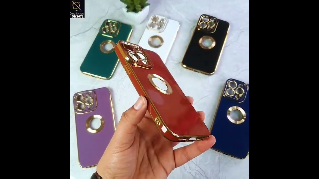 Oppo F19 Pro Cover - Maroon - All New Electroplating Borders With Logo Hole Protective Soft Silicon Case