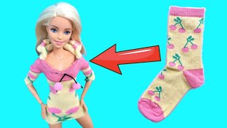 Barbie CLOTHES Making with SOCKS | Barbie Hacks and Crafts