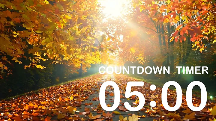 5 Minute Countdown Timer with beautiful video Autumn sight with calm music and alarm in the end
