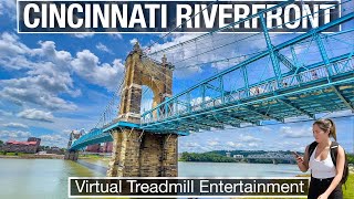 Walking Cincinnati&#39;s Riverfront Area - Virtual Tours of Cities - 4k City Walks