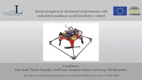 Aerial navigation in obstructed environments with embedded nonlinear model predictive control