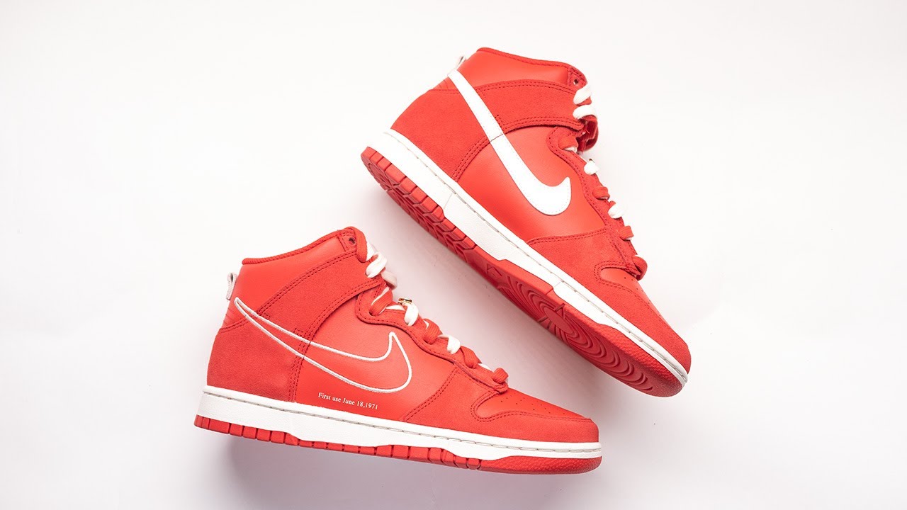 NIKE DUNK HIGH SE FIRST USED RED / UNIVERSITY RED FIRST USED 1971