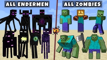 All Zombies vs All Endermen - Mutant & Titan Zombie vs Mutant Titan Enderman