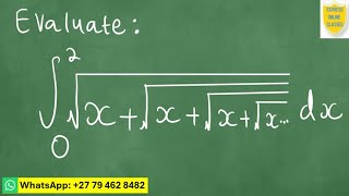 Integrating a Nested Radical |MAT2613,MAT1512 ,MAT1613,MAT3701, MAT3702 ,MIT ,MAT1503,APM2616 UNISA Profile