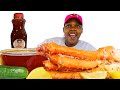 GIANT KING CRAB LEGS + @MAMA CUZZO  BLESS IT SAUCE • SEAFOOD BOIL MUKBANG!