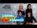 3 femmes au balcon et un voisin perturbateur