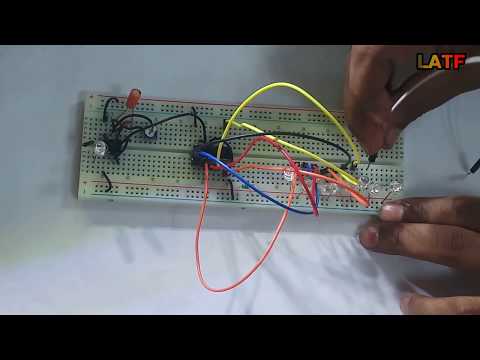 LED #Chaser_circuit using 555 timer + 4017 IC on Breadboard
