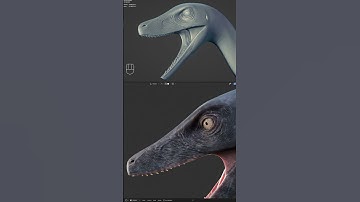 How to create dinosaur in Blender and Substance Painter (NEW course coming 2024) #shorts
