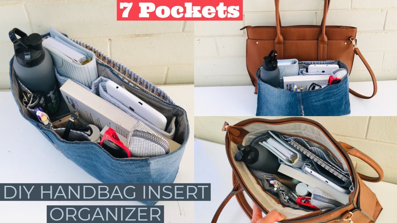 DIY BAG/JEANS BAG/HANDBAG INSERT ORGANIZER/RECYCLE OLD JEANS/EASY TUTORIAL/ DIY IDEA/DIY กระเป๋า 