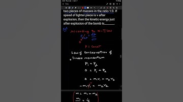 A bomb of mass m at rest explodes into two pieces of masses in the ratio 1:3. If speed of lighter