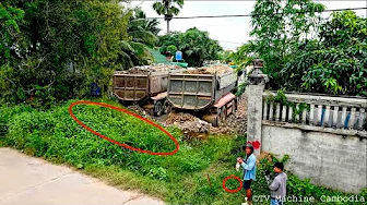 Full Connected Project Land To Village Road USE Dozer Clearing Forest Step by Step & Leveling