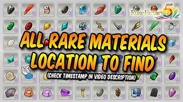 RUNE FACTORY 5: ALL THE LOCATION RARE ITEMS I FOUND SO FAR