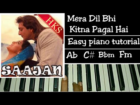 mera-dil-bhi-kitna-pagal-hai-|-easy-piano-tutorial-step-by-step-|-madhuri-dixit,-sanjay-dutt