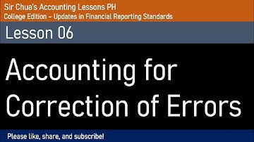 Accounting for Correction of Errors
