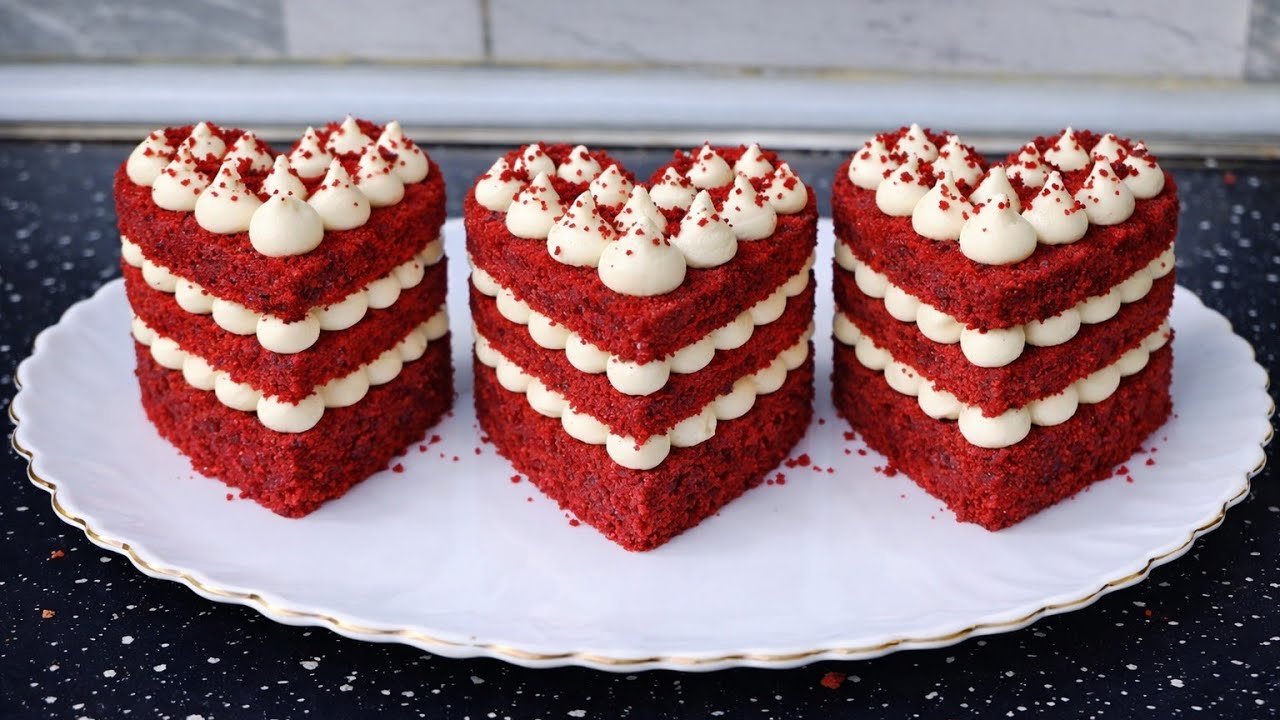 Valentine's day ❤️ Mini Heart Cakes #cake #оформленияторта #тортдекор #recipe #торт 