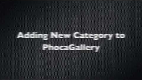 Adding New Phoca Gallery Category
