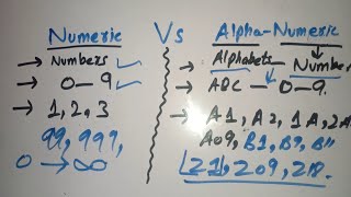 Difference between Numeric And Alpha-Numeric