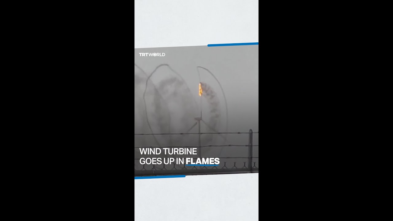 Texas wind turbine catches fire, creates spiral-shaped smoke