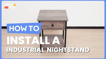 How to Install the Industrial Nightstand | HW67021 #costway #howto