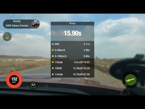 Subaru Forester SH5 EJ205 stock acceleration 0-200 km/h.