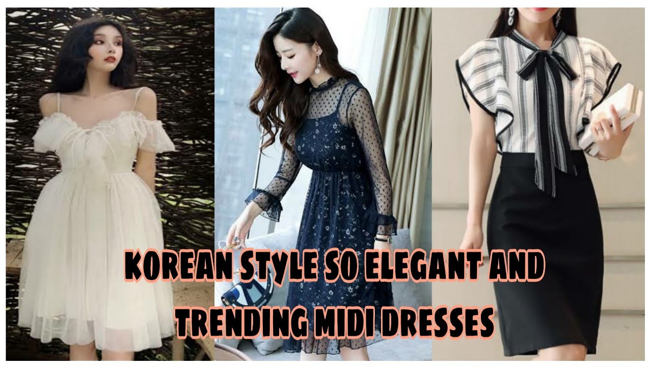 Korean fashion haul : Midi dresses for girls / midi dress style || By ...